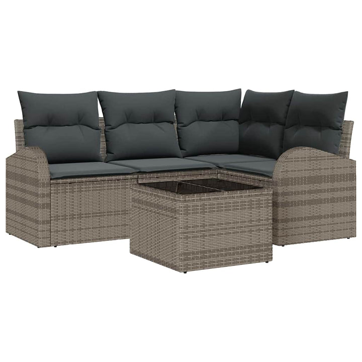 Havesofa Sæt 5 stk. Grå polyrattan