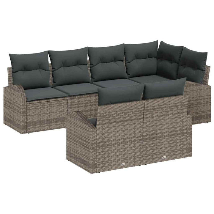 Havesofa Sæt 7 stk. Grå polyrattan