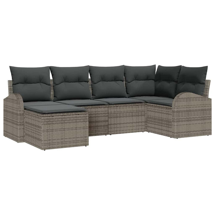 Sofa Sæt 6 stk. Grå polyrattan