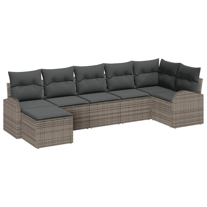 Sofa Sæt 7 stk. Grå polyrattan