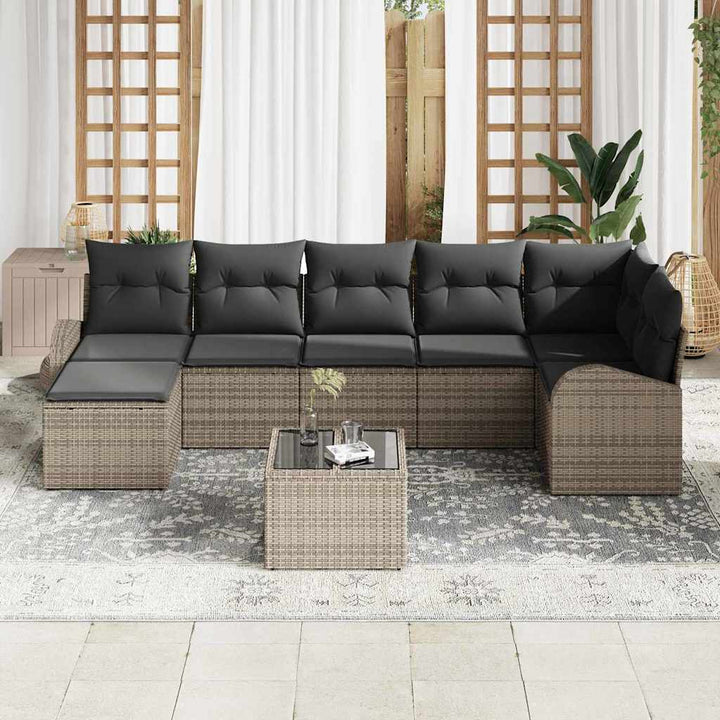 Sofa Sæt 8 stk. Grå polyrattan