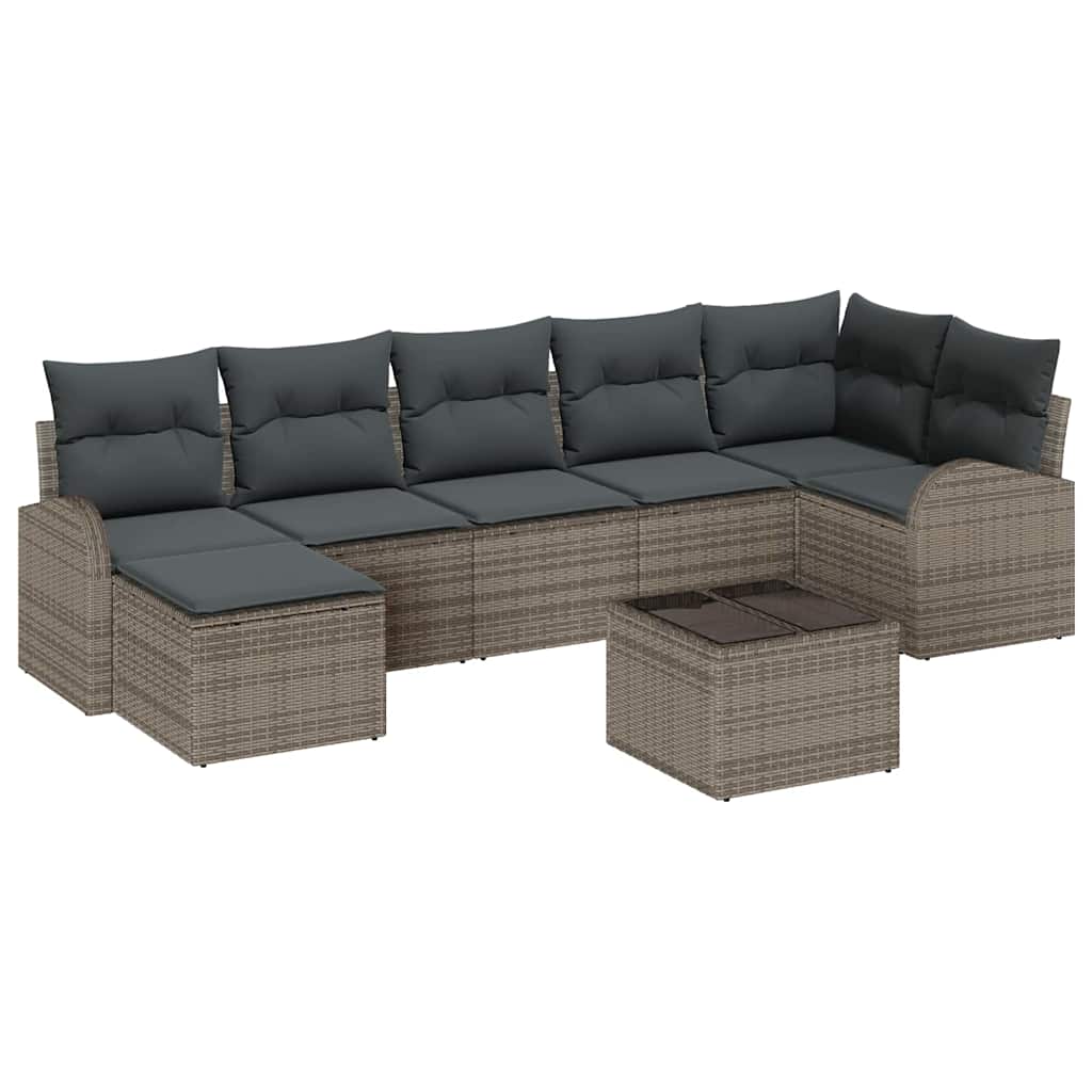 Sofa Sæt 8 stk. Grå polyrattan