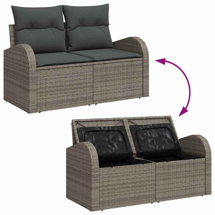 Sofa Sæt 8 stk. Grå polyrattan