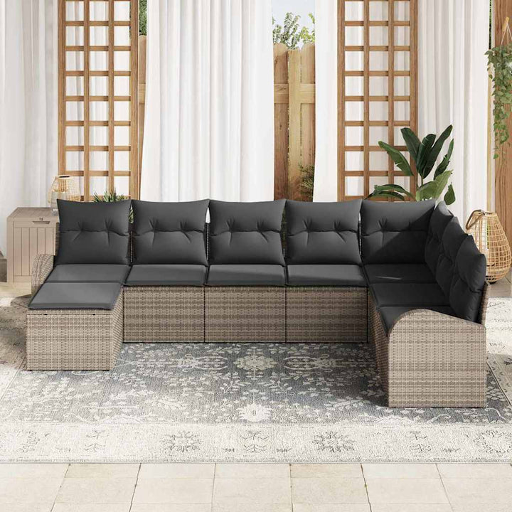 Sofa Sæt 8 stk. Grå polyrattan