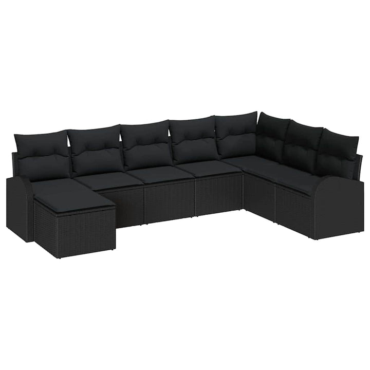 Sofa Sæt 8 stk. Sort polyrattan