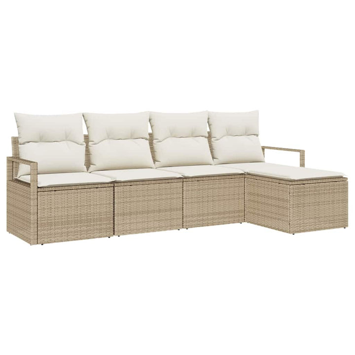 Sofa Sæt 5 stk. Beige og creme polyrattan
