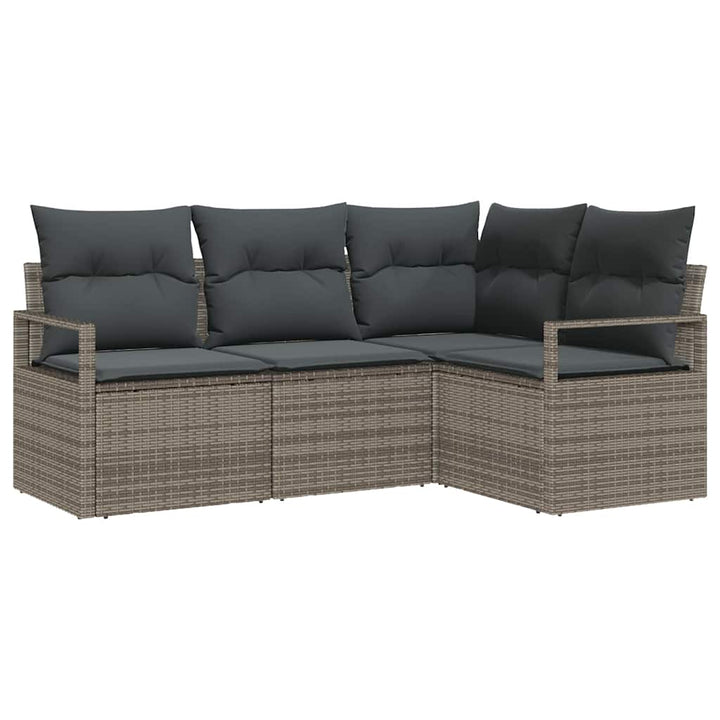 Sofa Sæt 4 stk. Grå polyrattan