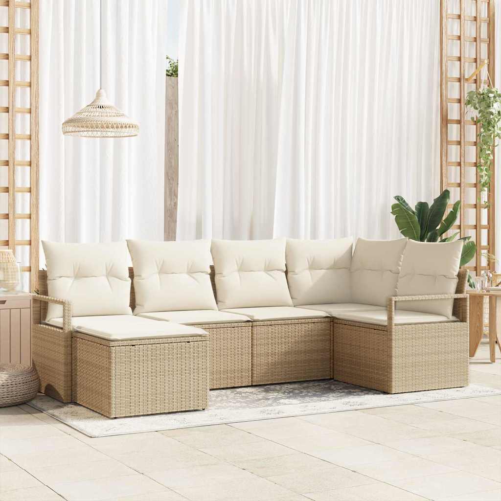 Sofa Sæt med pude 8 pcs Beige og creme polyrattan