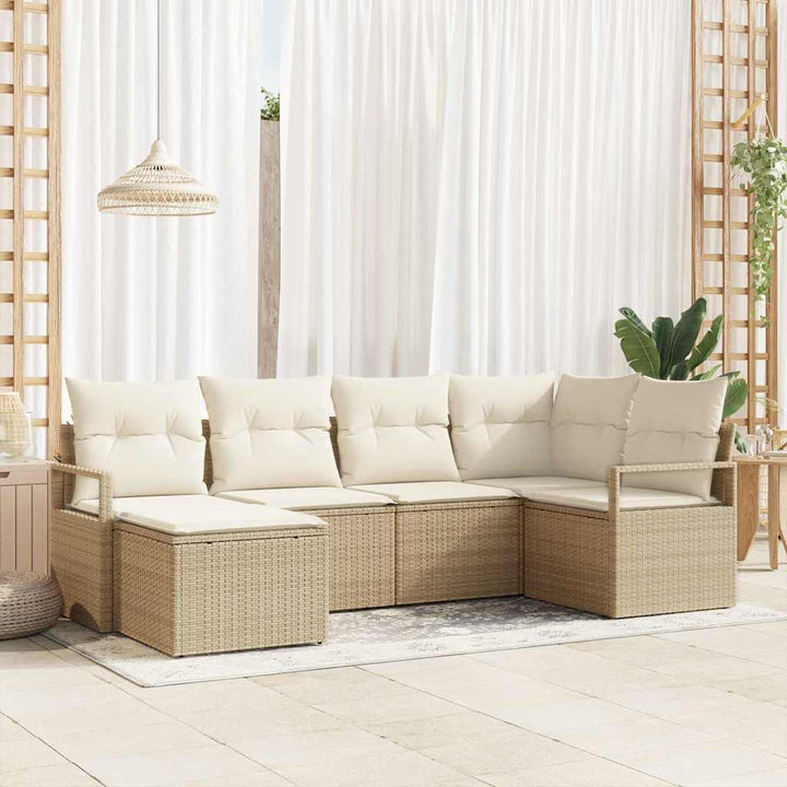 Sofa Sæt med pude 8 pcs Beige og creme polyrattan