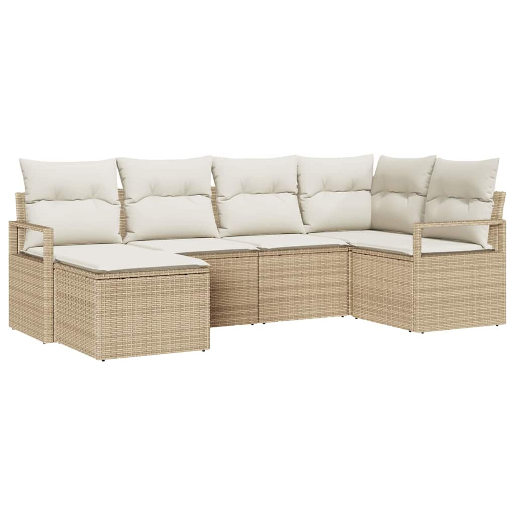 Sofa Sæt med pude 8 pcs Beige og creme polyrattan