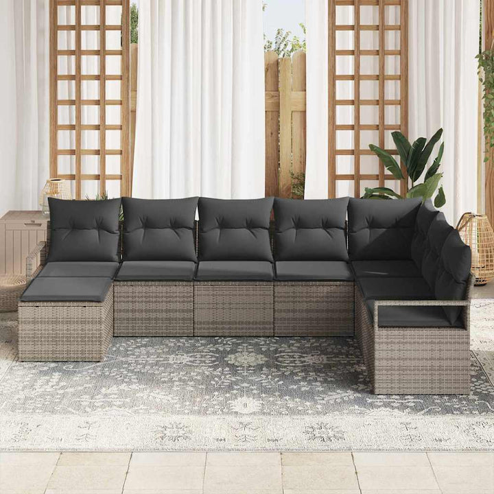 Sofa Sæt 8 stk. Grå polyrattan