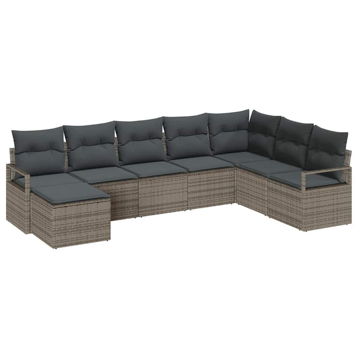 Sofa Sæt 8 stk. Grå polyrattan