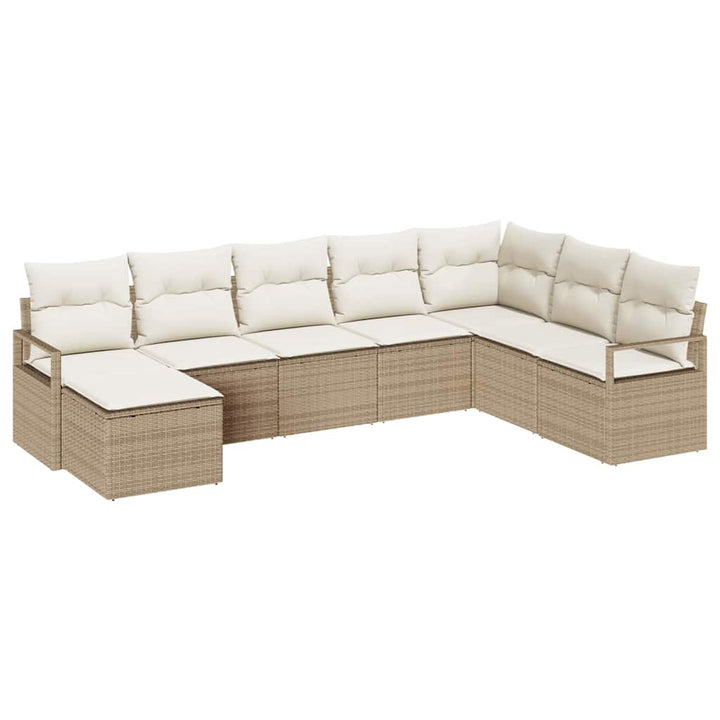 Sofa Sæt 8 stk. Beige og creme polyrattan