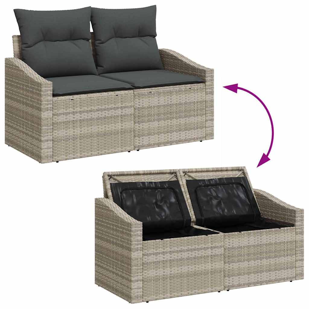 Sofa Sæt 6 stk. Lysegrå og mørkegrå polyrattan