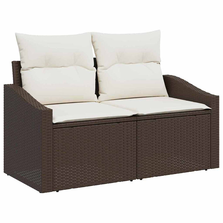 Sofa Sæt 7 stk. Brun og Creme polyrattan