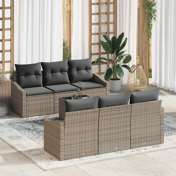 Sofa Sæt 7 stk. Grå polyrattan
