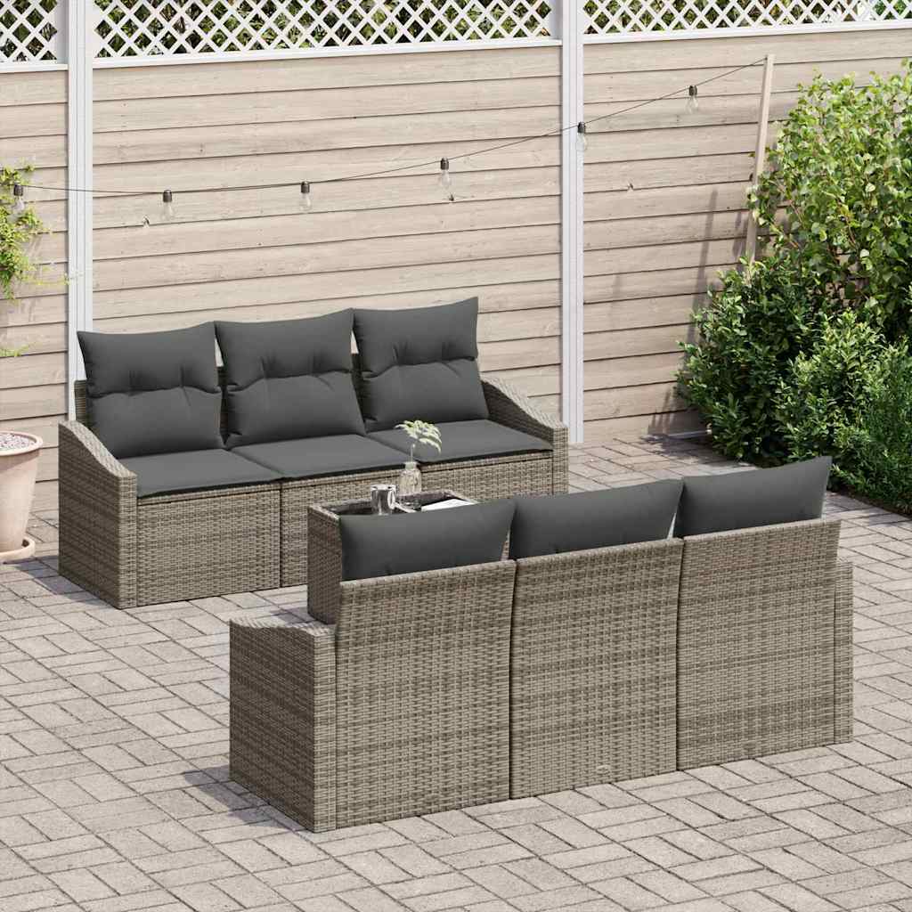 Sofa Sæt 7 stk. Grå polyrattan