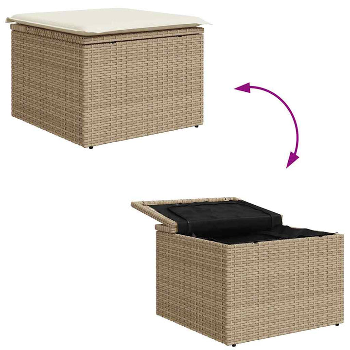 Sofa Sæt med pude 5 pcs Beige og creme polyrattan
