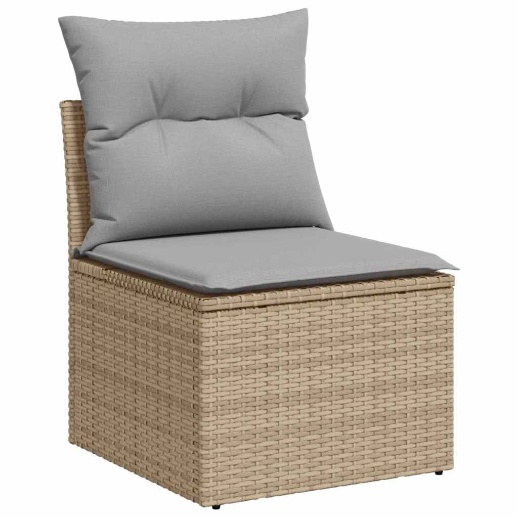 Havesofa Sæt 8 stk. Beige og lys grå polyrattan