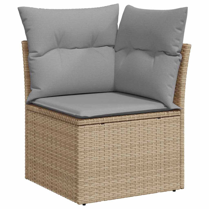 Havesofa Sæt 9 stk. Beige og lys grå polyrattan