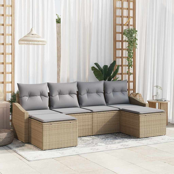 Have Spisebordssæt med pude 6 pcs Beige og lys grå