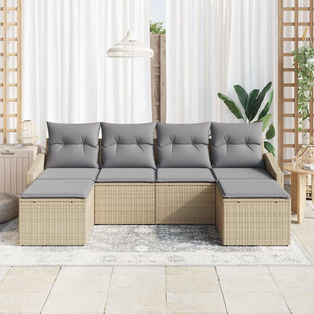 Have Spisebordssæt med pude 6 pcs Beige og lys grå