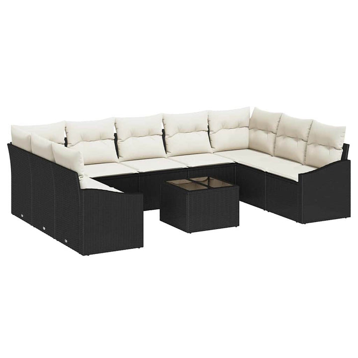 Havesofa Sæt med opbevaring Brun og Creme polyrattan