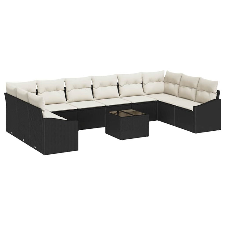 Havesofa Sæt med opbevaring Brun og Creme polyrattan