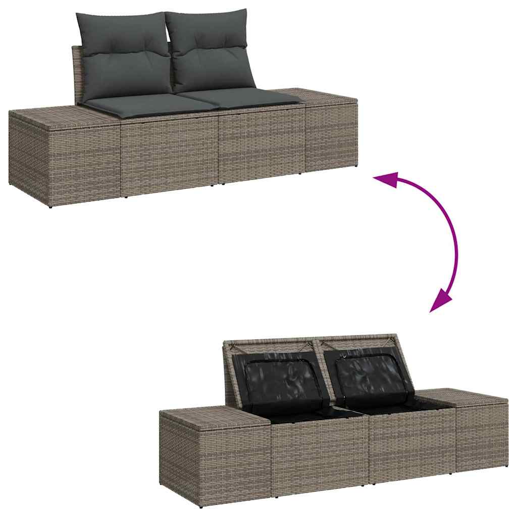 Havesofa Sæt 4 stk. Grå polyrattan