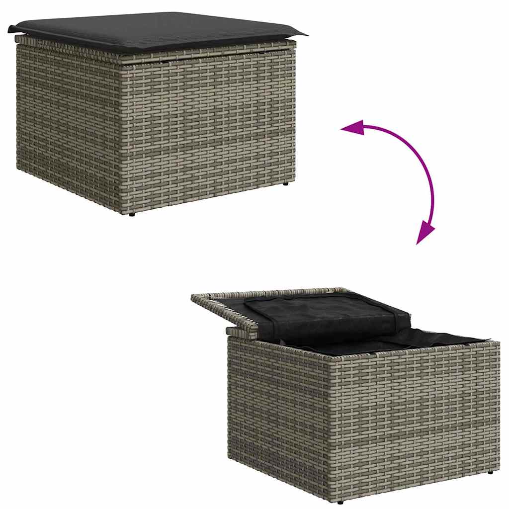 Havesofa Sæt 4 stk. Grå polyrattan
