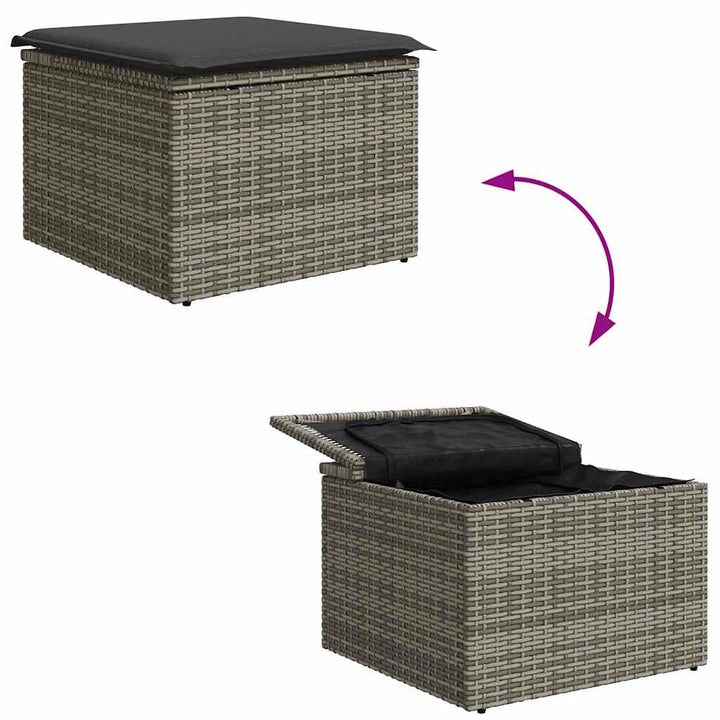 Havesofa Sæt 4 stk. Grå polyrattan