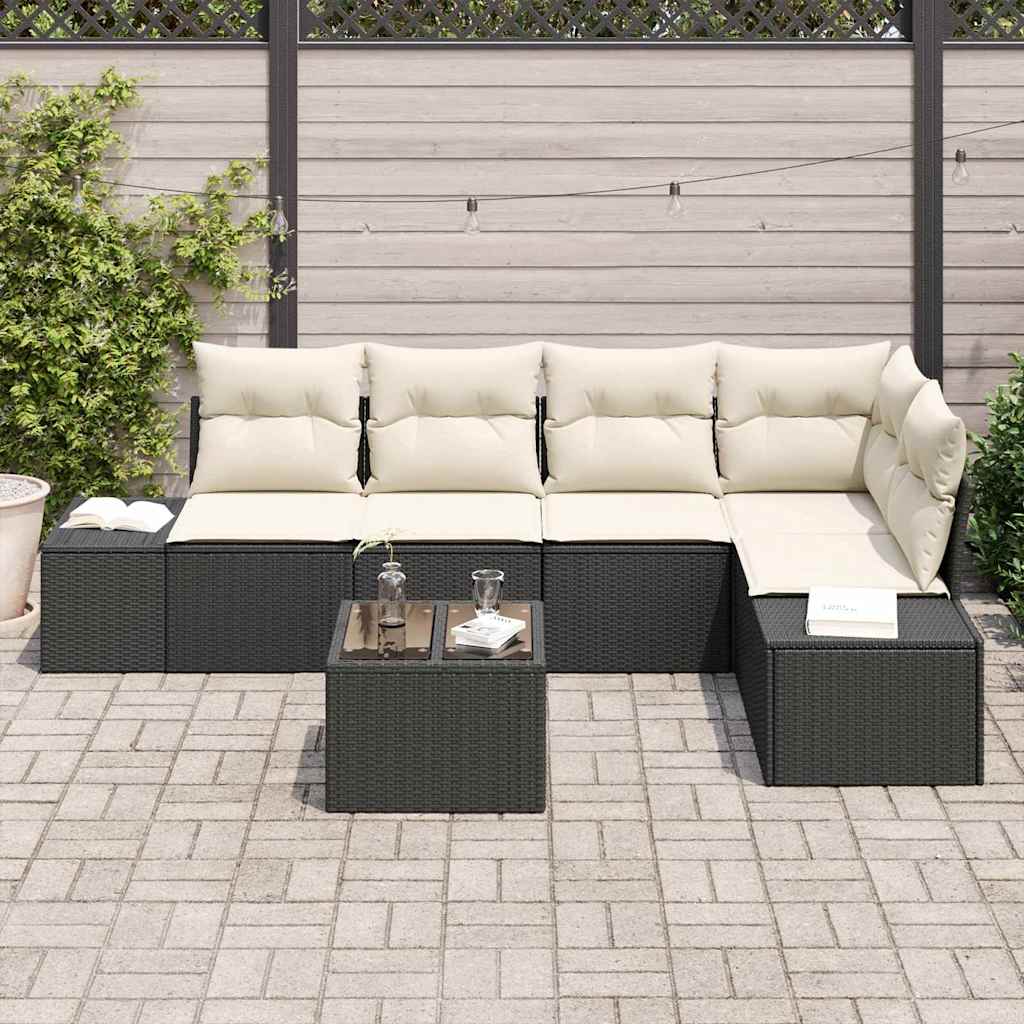 Havesofa Sæt med opbevaring Brun og Creme polyrattan