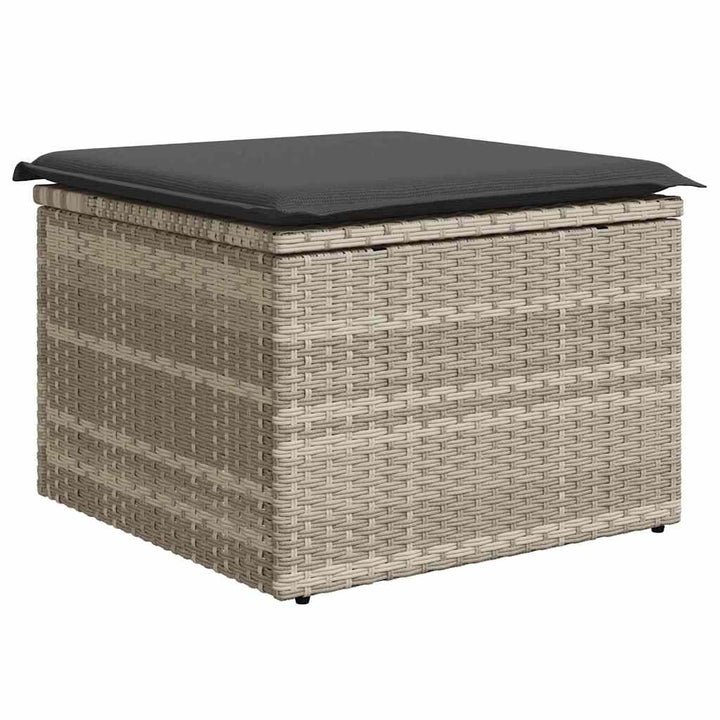 Havesofa Sæt 7 stk. Lysegrå polyrattan