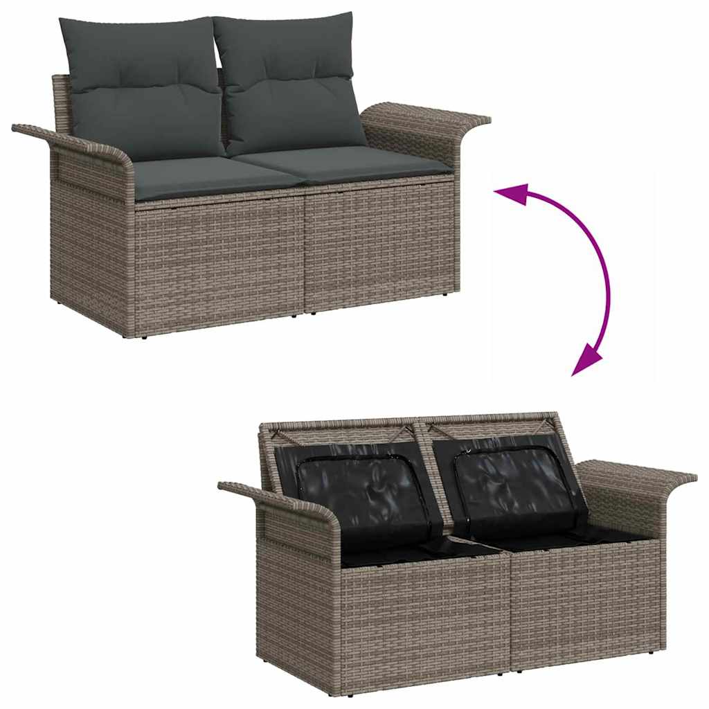 Havesofa Sæt 6 stk. 5-Antal sæder Grå polyrattan
