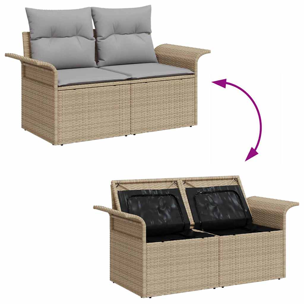 Havesofa Sæt 6 stk. 5-Antal sæder Beige og lys grå polyrattan