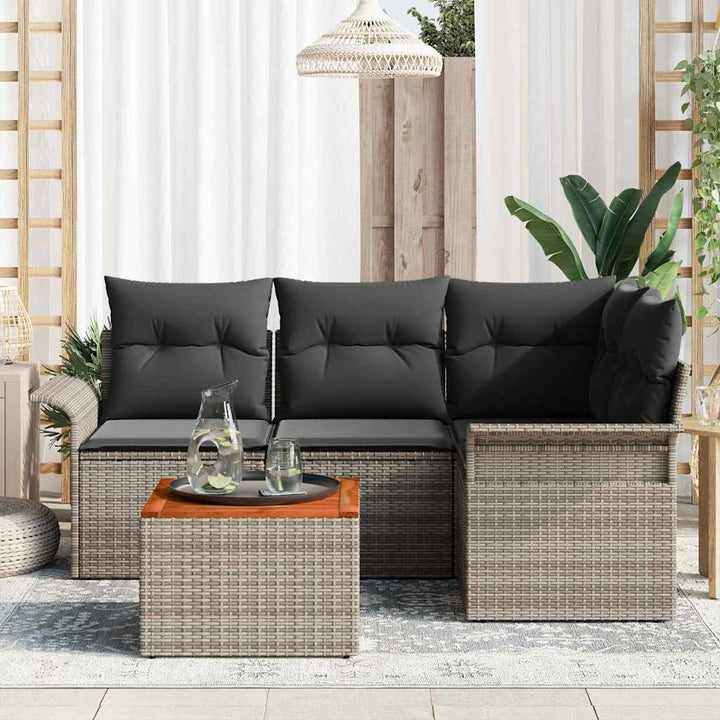 Havesofa Sæt 5 stk. 4-Antal sæder Grå polyrattan