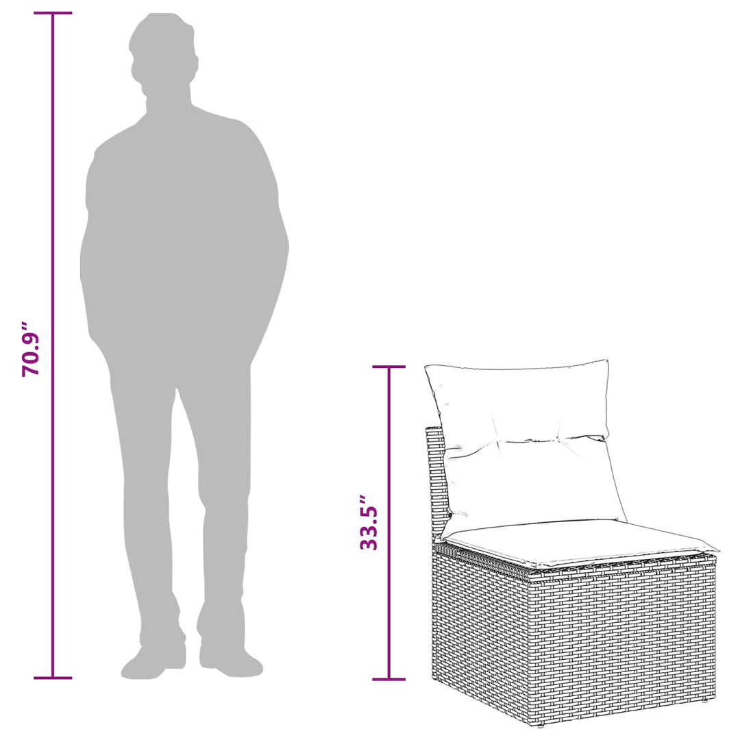 Havesofa Sæt med opbevaring 11 pcs Sort og turkis polyrattan