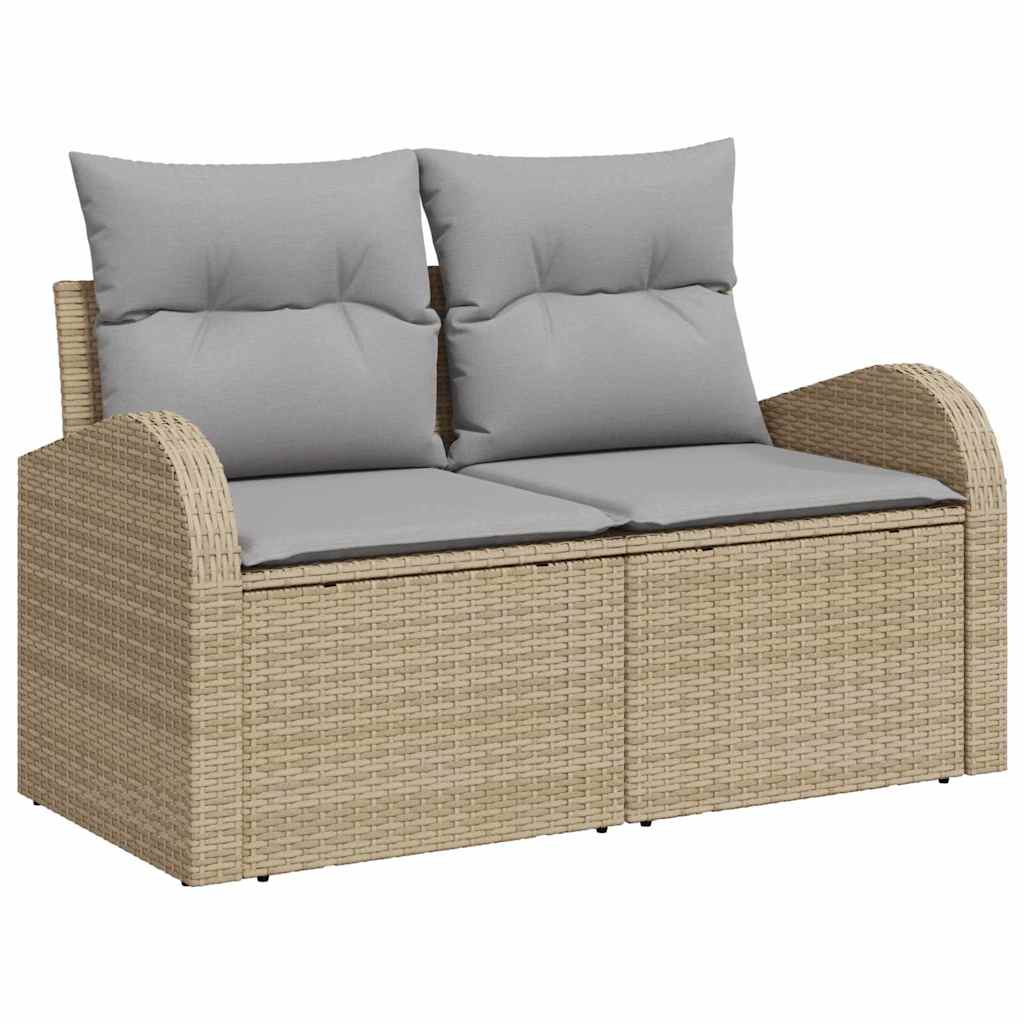 Havesofa Sæt 8 stk. Beige og lys grå polyrattan