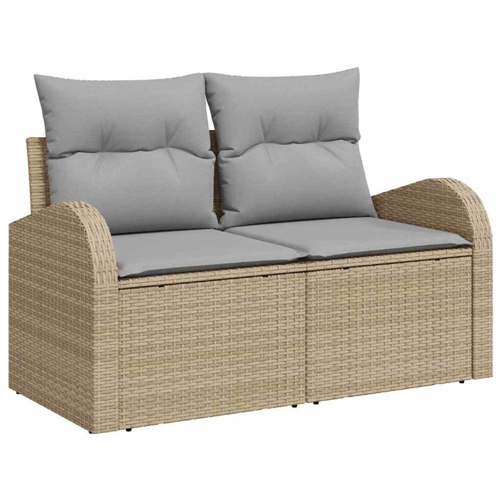 Havesofa Sæt 8 stk. Beige og lys grå polyrattan