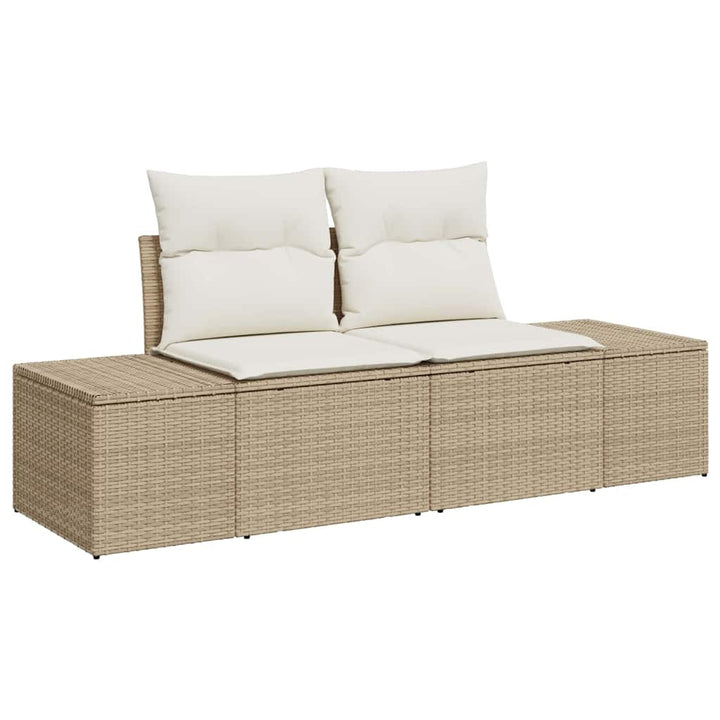 Havesofa Sæt 6 stk. Beige og creme polyrattan