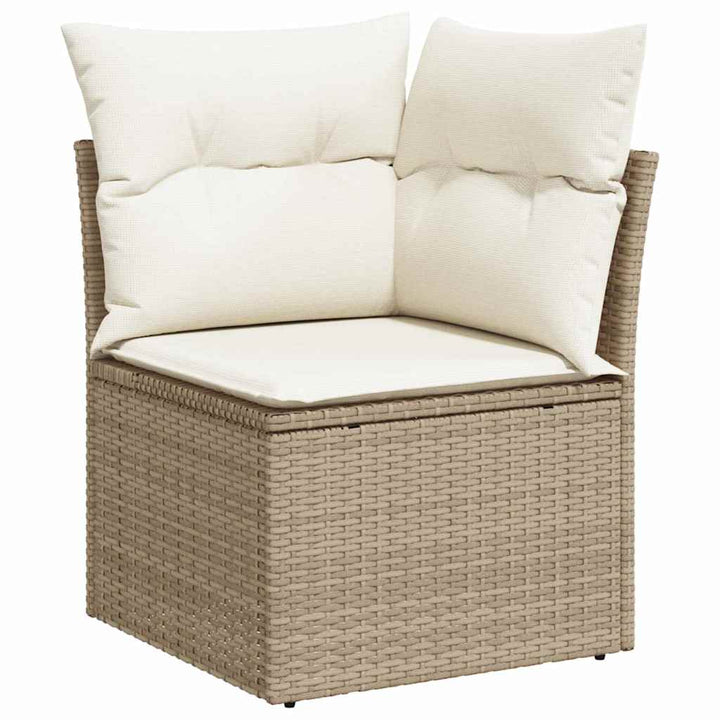 Havesofa Sæt 7 stk. Beige og creme polyrattan