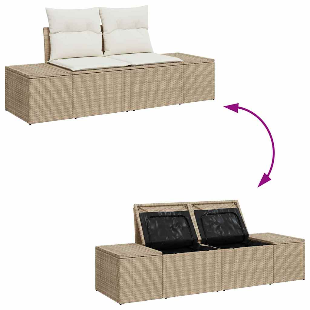Havesofa Sæt 7 stk. Beige og creme polyrattan