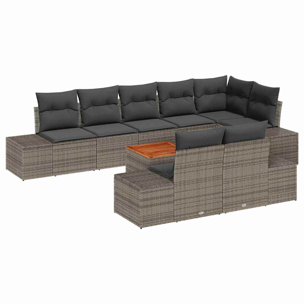 Havesofa Sæt med opbevaring 9 pcs Grå