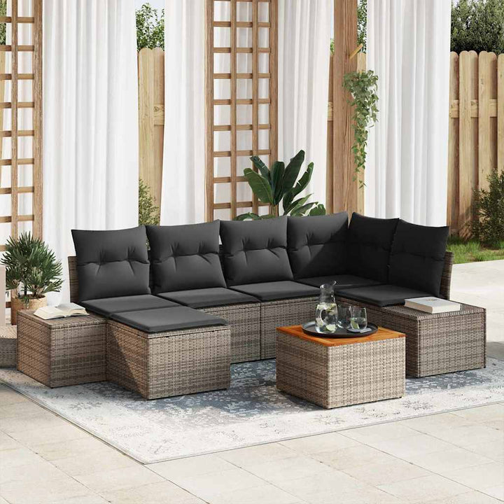 Havesofa Sæt 7 pcs Grå