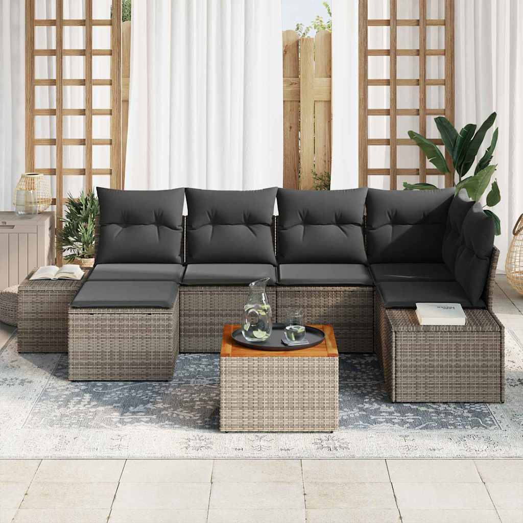 Havesofa Sæt 7 pcs Grå