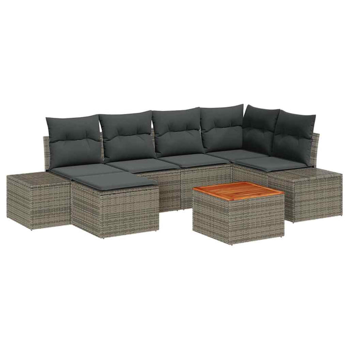 Havesofa Sæt 7 pcs Grå