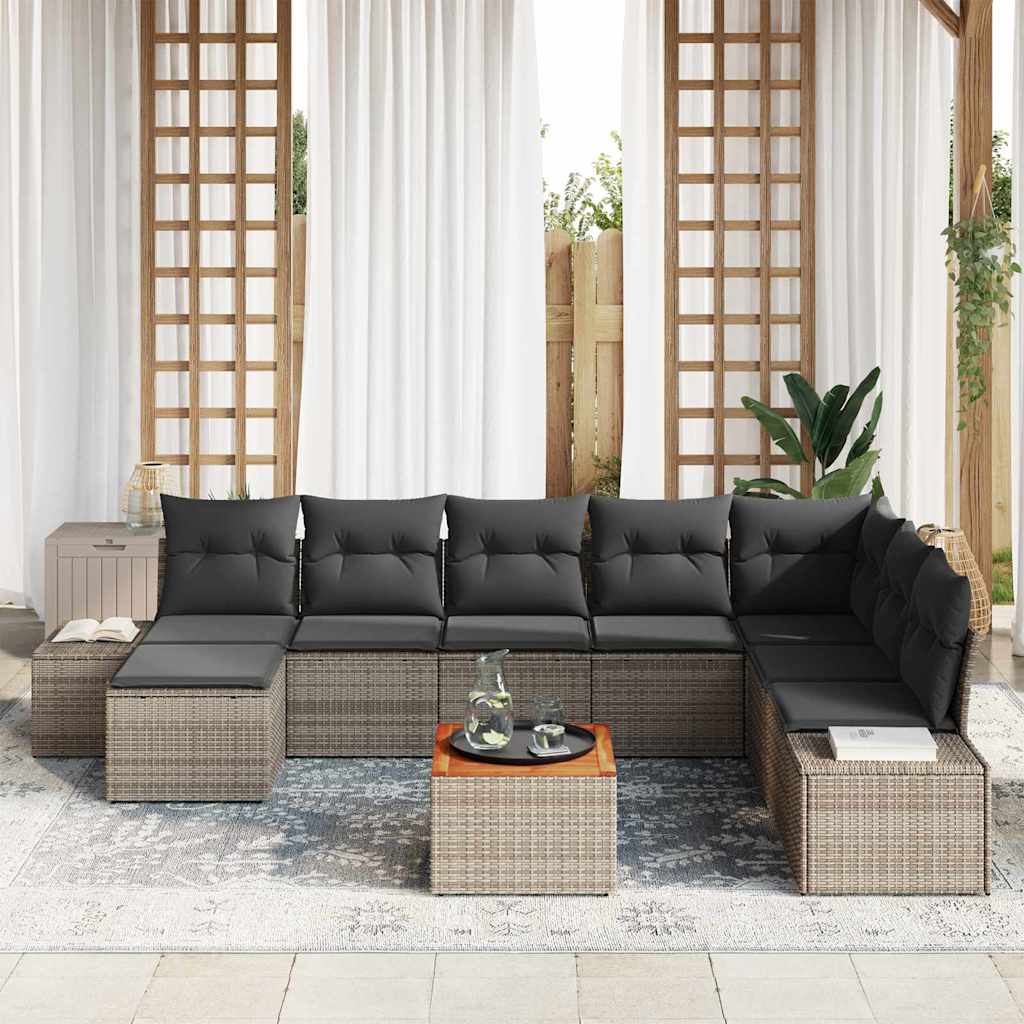 Havesofa Sæt 9 pcs Grå