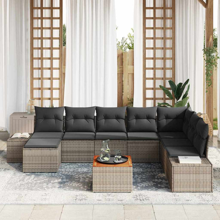 Havesofa Sæt 9 pcs Grå