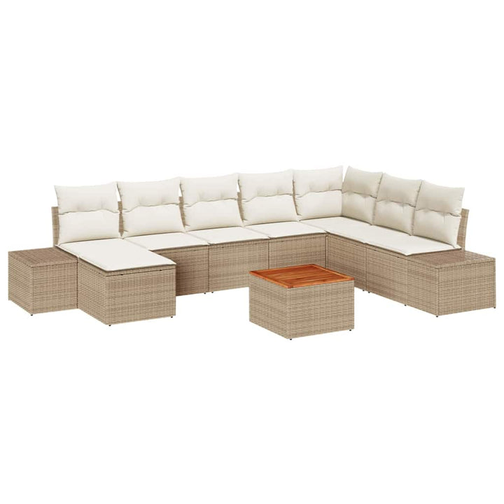 Havesofa Sæt 9 stk. Beige og hvid