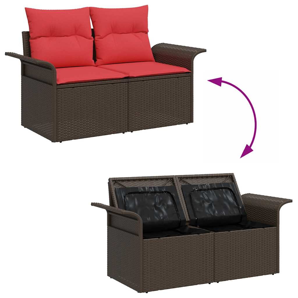 Havesofa Sæt 7 stk. Brun [Syntetisk]: Poly Rattan